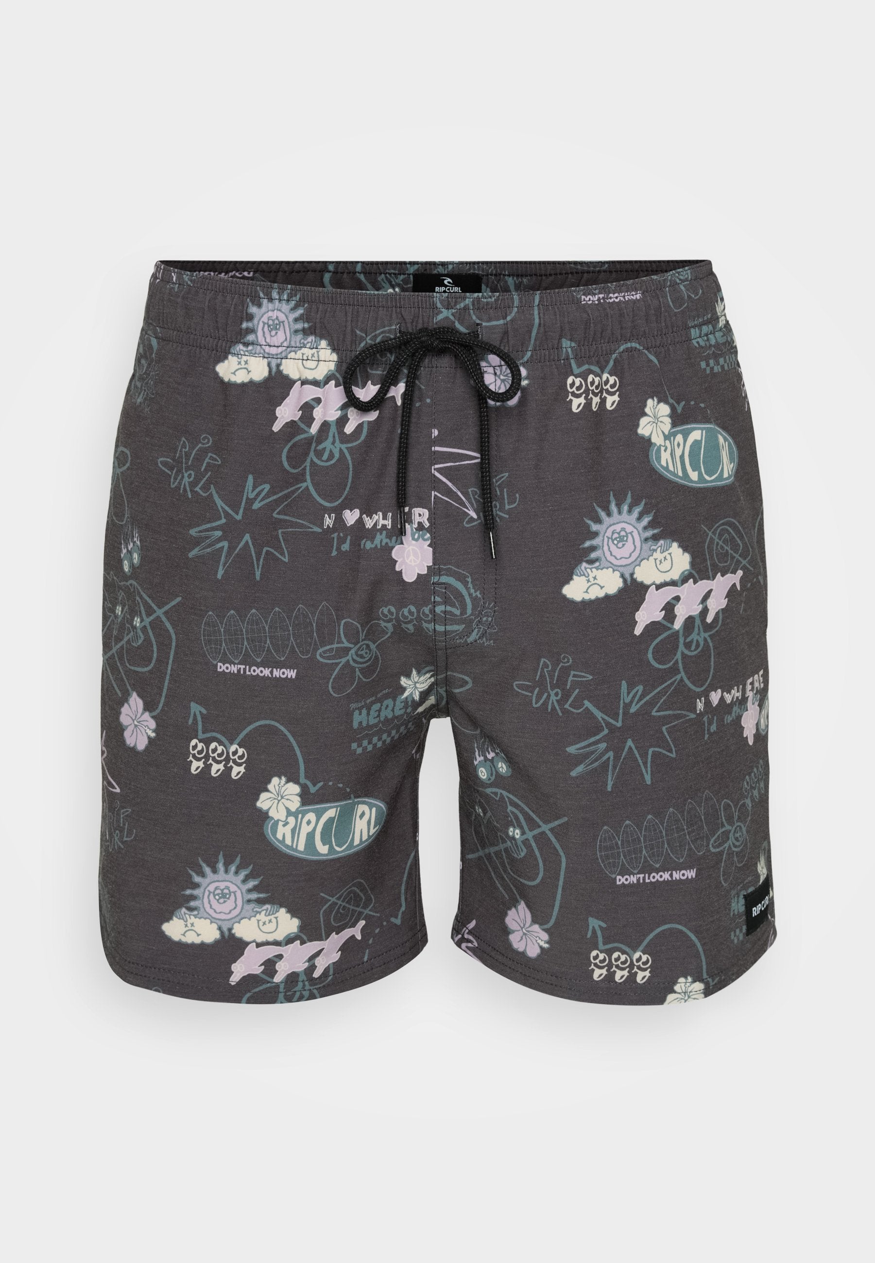 Rip Curl Fun Times Volley Washed Black - flat lay