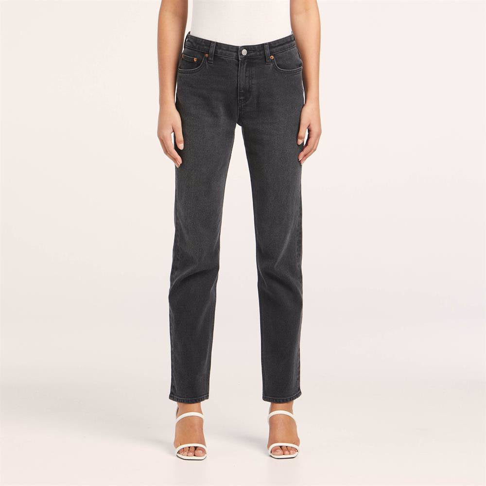 Riders Mid Vintage Straight Jeans - Stoic Black - Catani Clothing