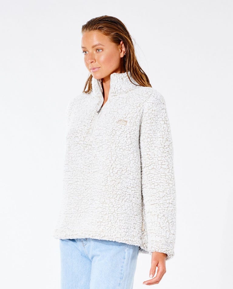 Rip Curl Dark N Stormy 1/4 Zip Crew - Off White (view 3)
