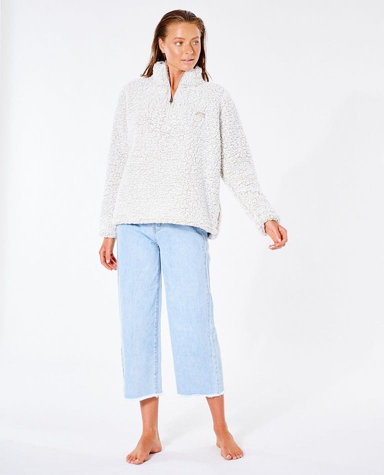 Dark N Stormy 1/4 Zip Crew - Off White