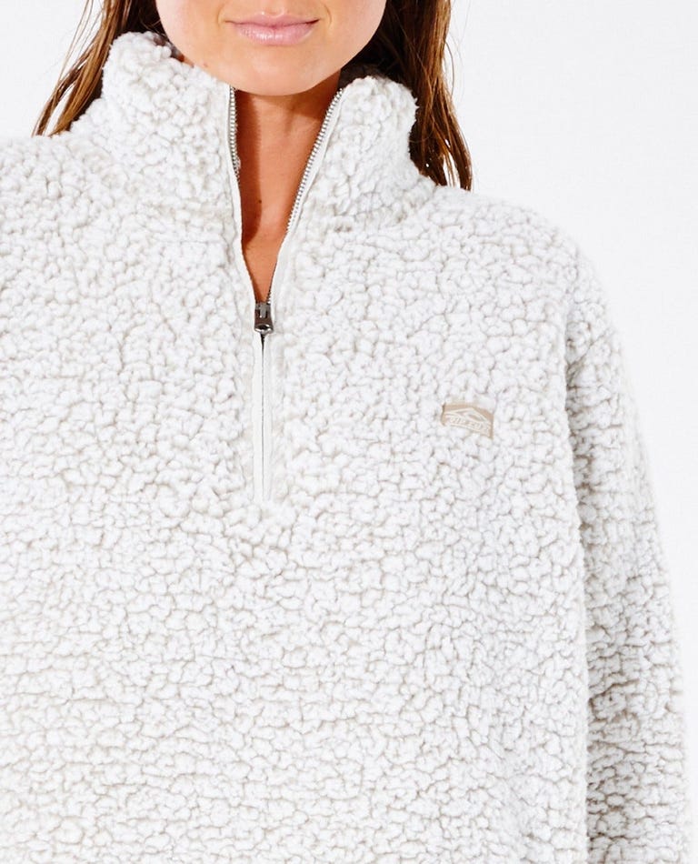 Dark N Stormy 1/4 Zip Crew - Off White