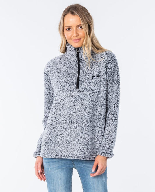 Dark N Stormy 1/4 Zip Crew - Light Grey