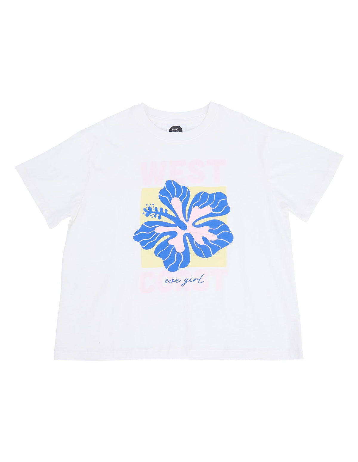 Eve Girl Hibiscus Tee in vintage white