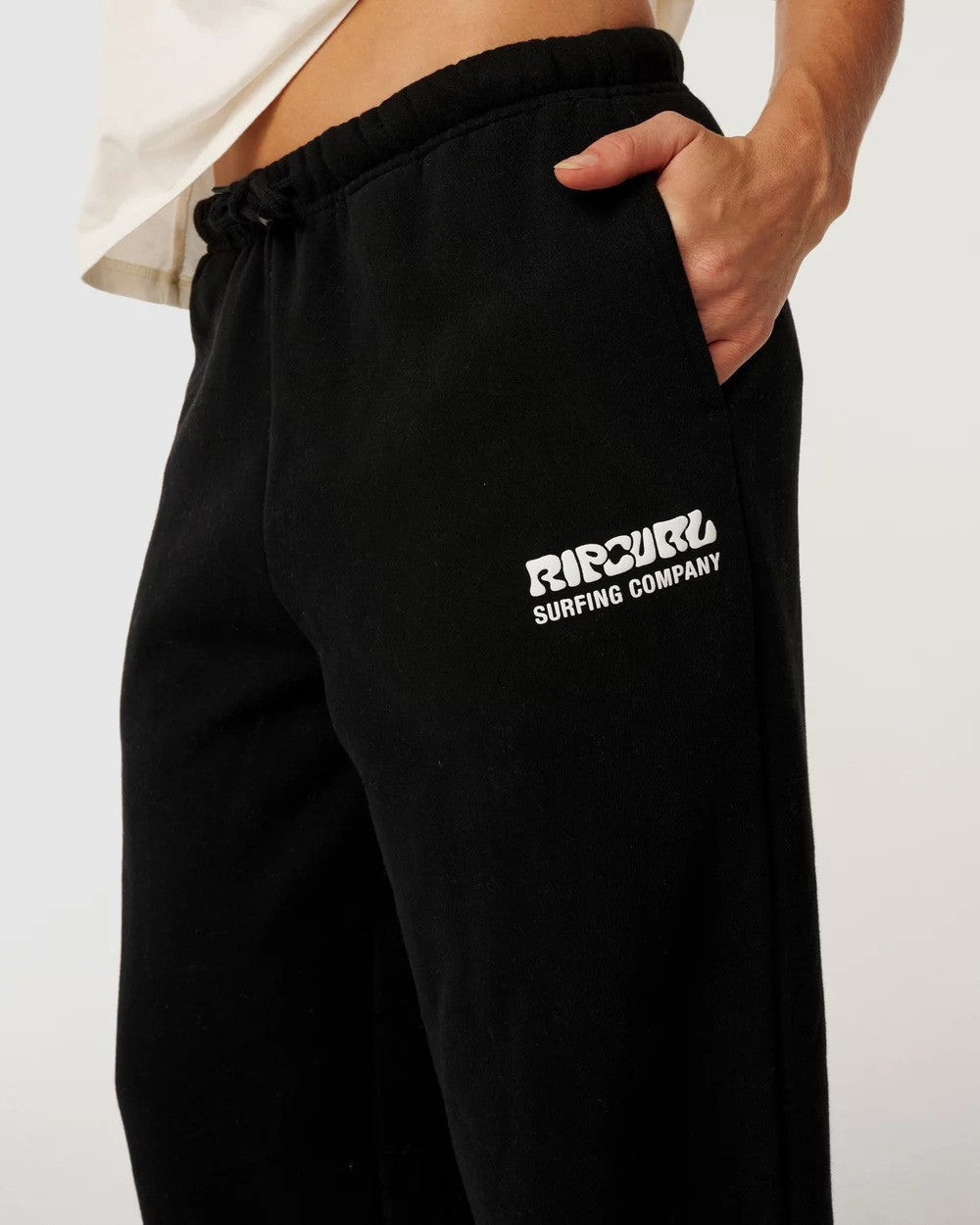 Rip Curl Surf Puff Wide Leg Trackpant - Washed Black (view 3)