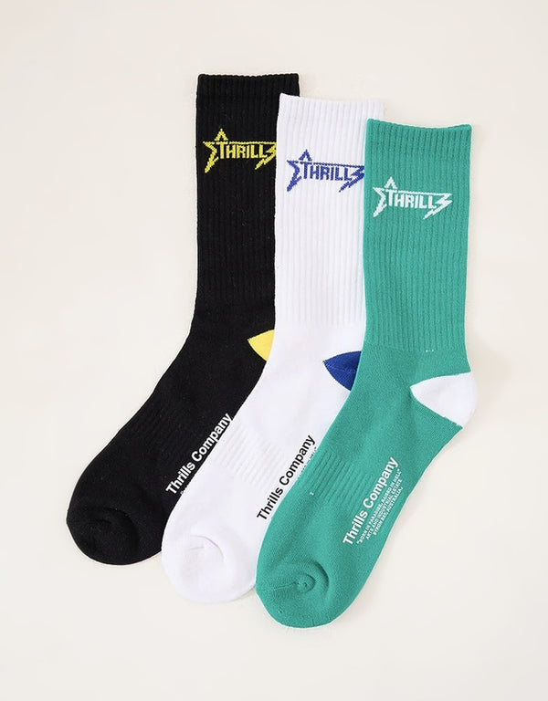 Heavy Static 3 Pack Sock - Dynasty Green - White - Black