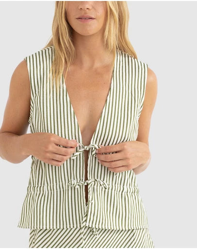 Tie Front Top - Aloe