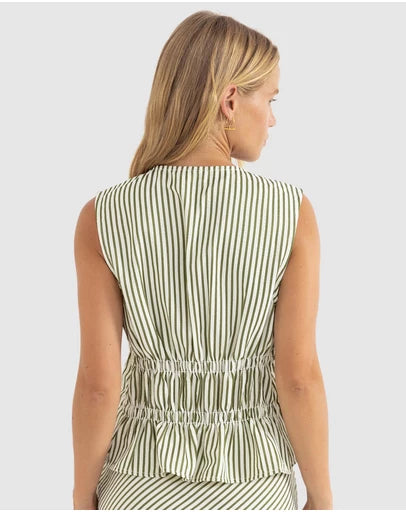 Tie Front Top - Aloe