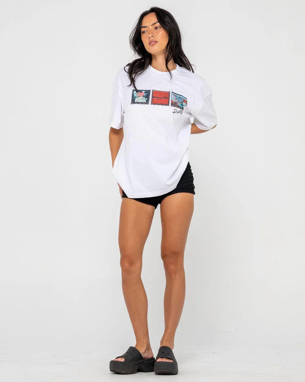 Crossroads Oversize Tee - White - Catani Clothing