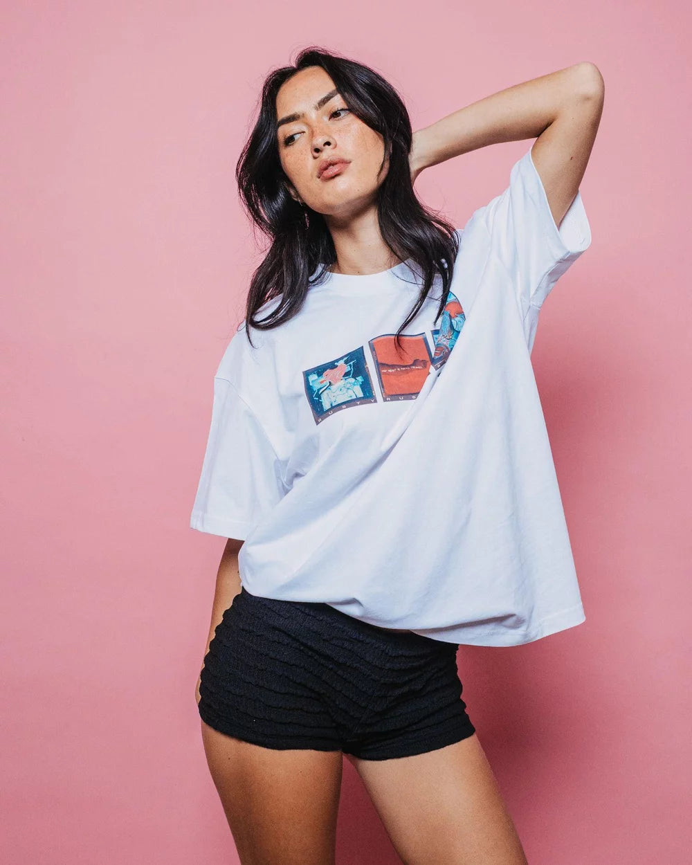 Rusty Crossroads Oversize Tee - White (view 5)