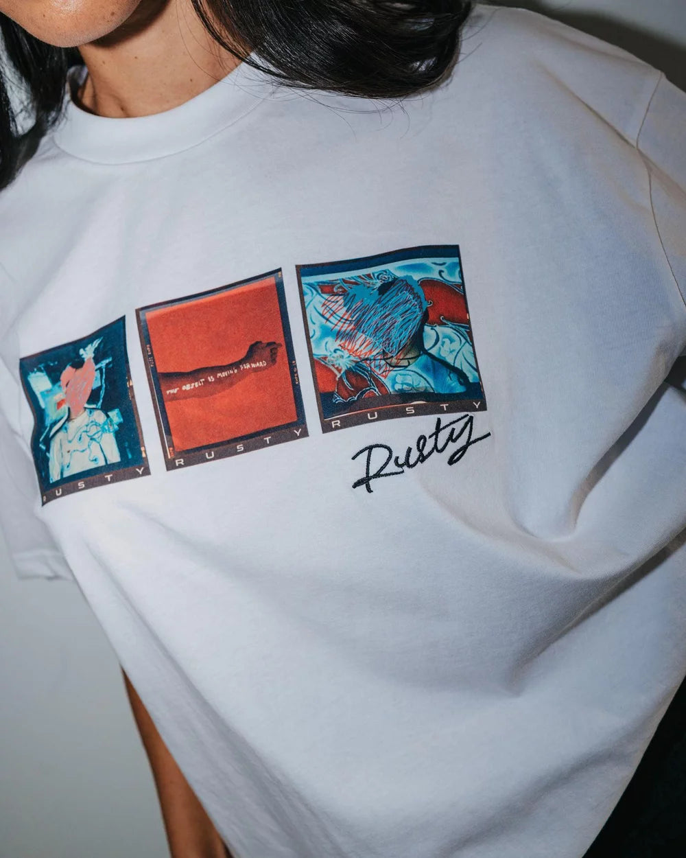 Rusty Crossroads Oversize Tee - White (view 6)