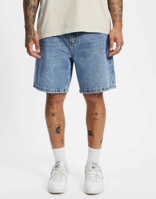 Slacker Relaxed Denim Short - Rustic Fade - Catani Clothing