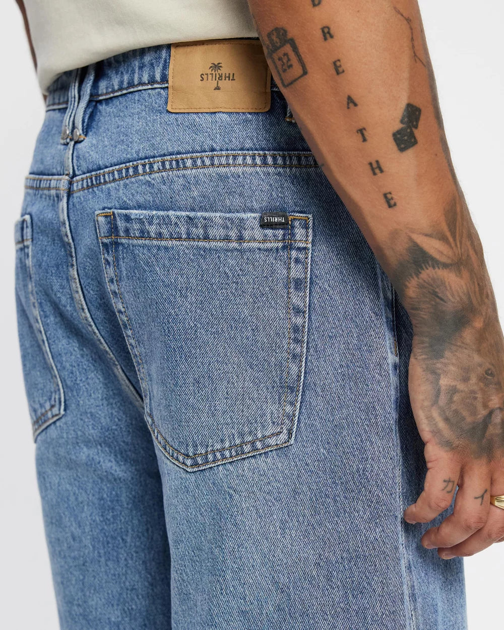 Thrills Slacker Relaxed Denim Short - Rustic Fade (view 5)
