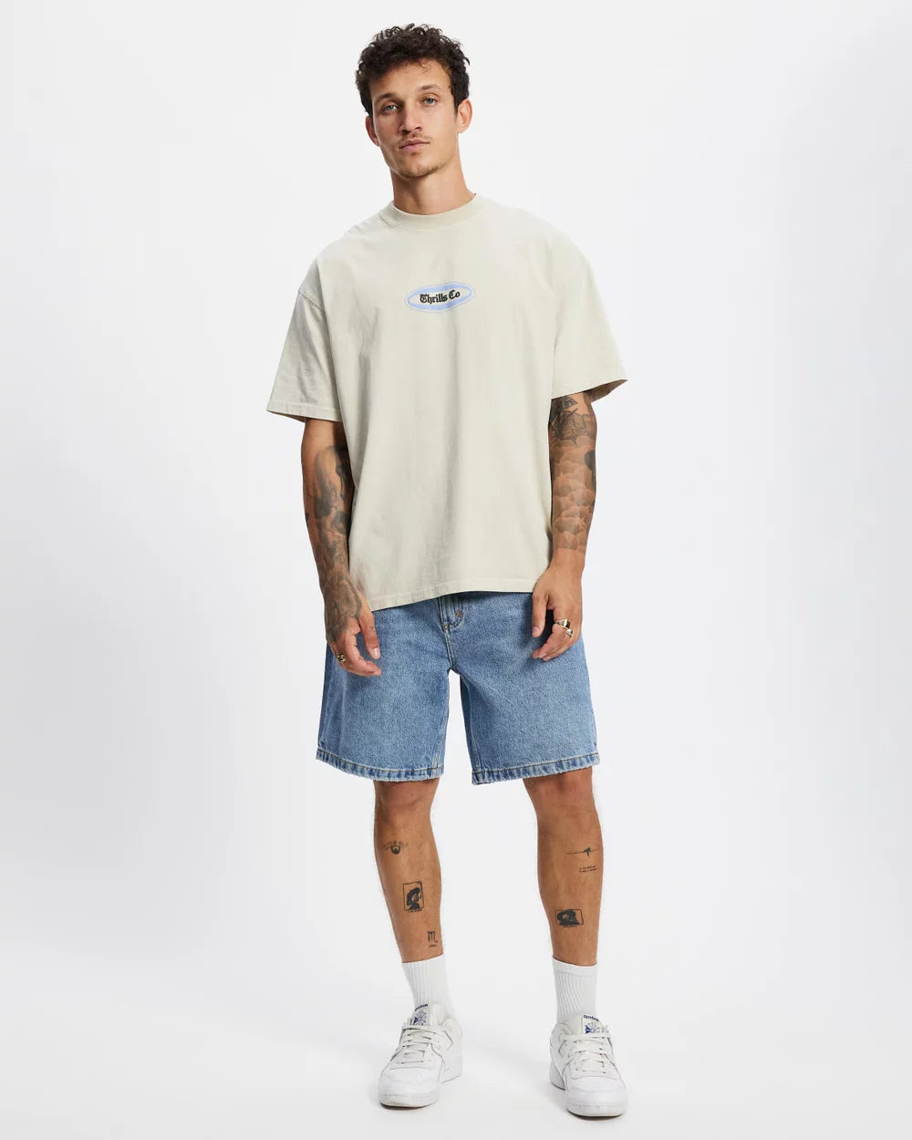 Thrills Slacker Relaxed Denim Short - Rustic Fade (view 3)