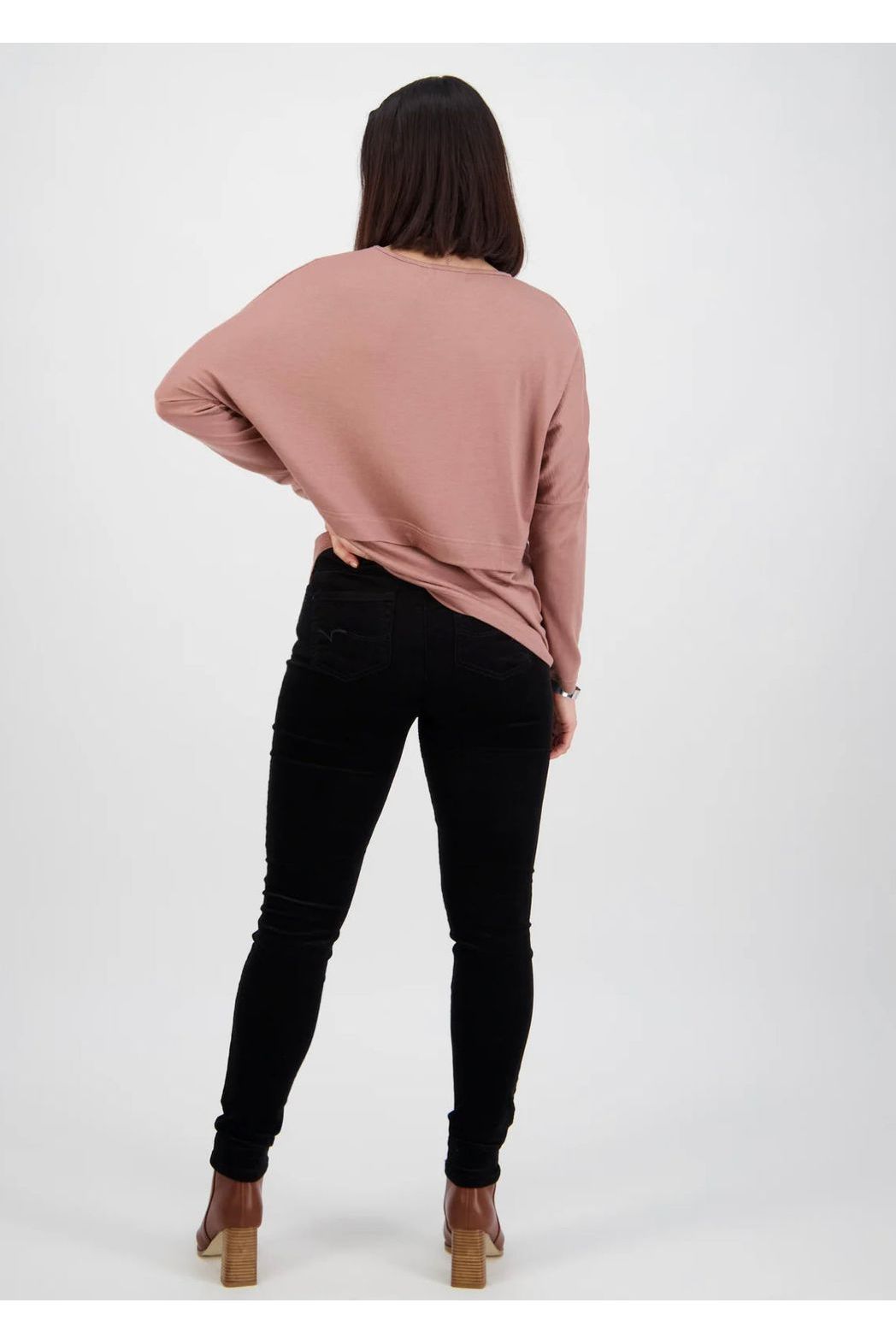 Vassalli Slim Leg Full Length Cord Pull On - Black (view 4)