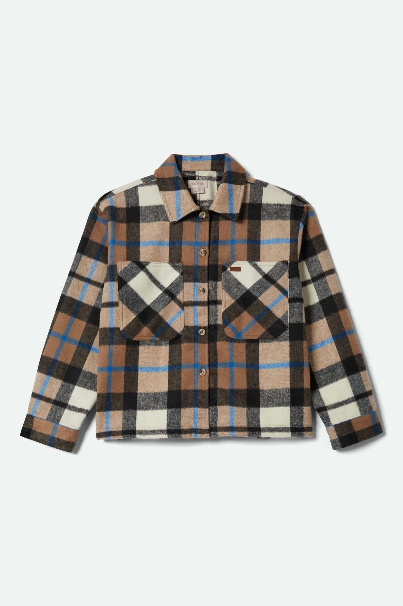Bowery Women's Soft Brushed Flannel - Washed Black / Sand - Catani Clothing