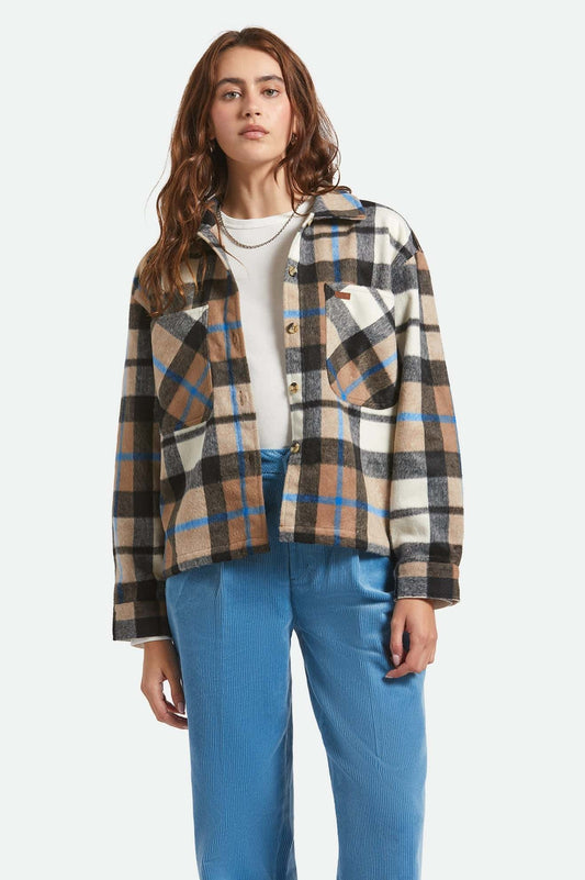 Bowery Women's Soft Brushed Flannel - Washed Black / Sand