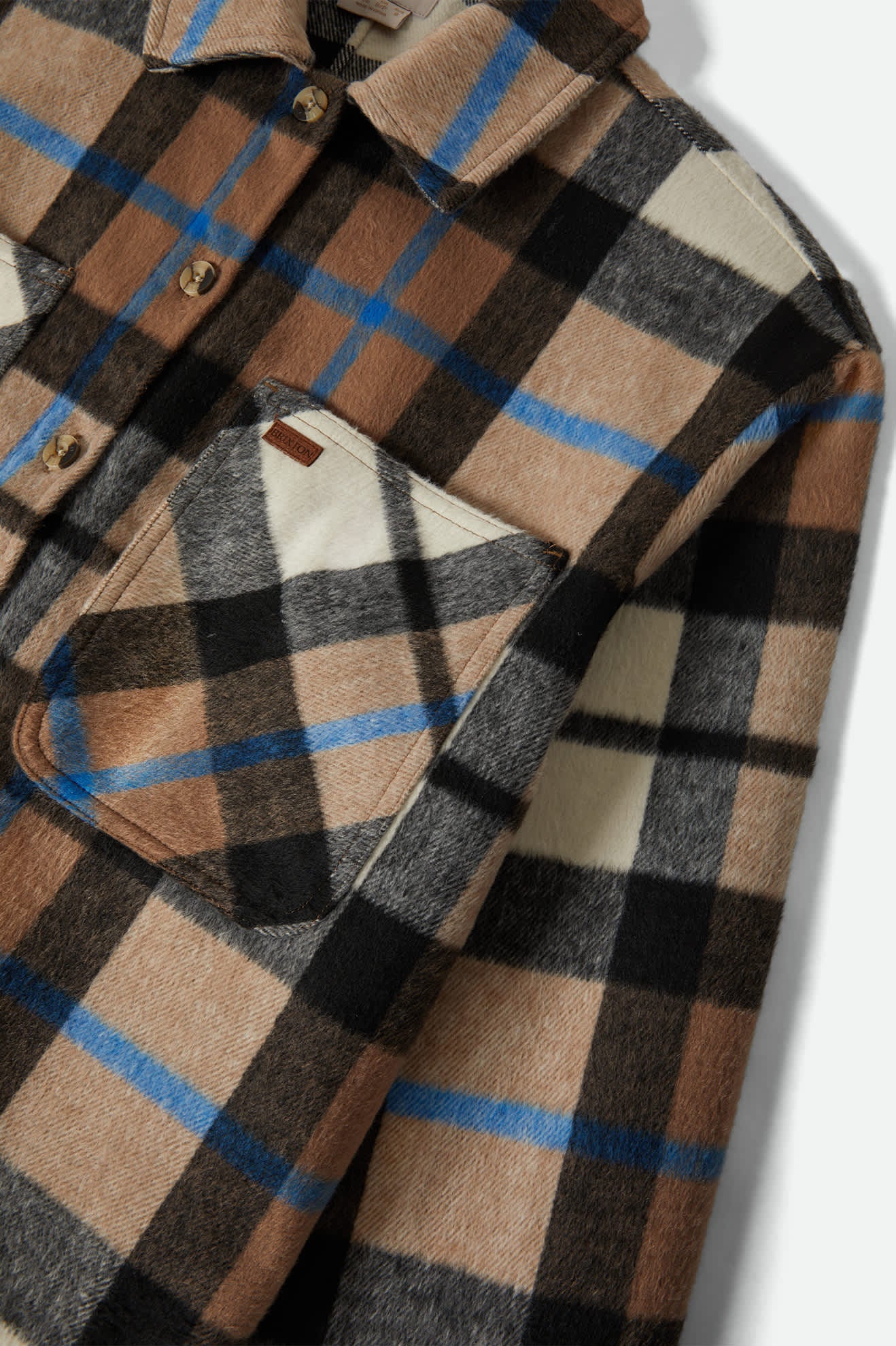 Bowery Women's Soft Brushed Flannel - Washed Black / Sand - Catani Clothing