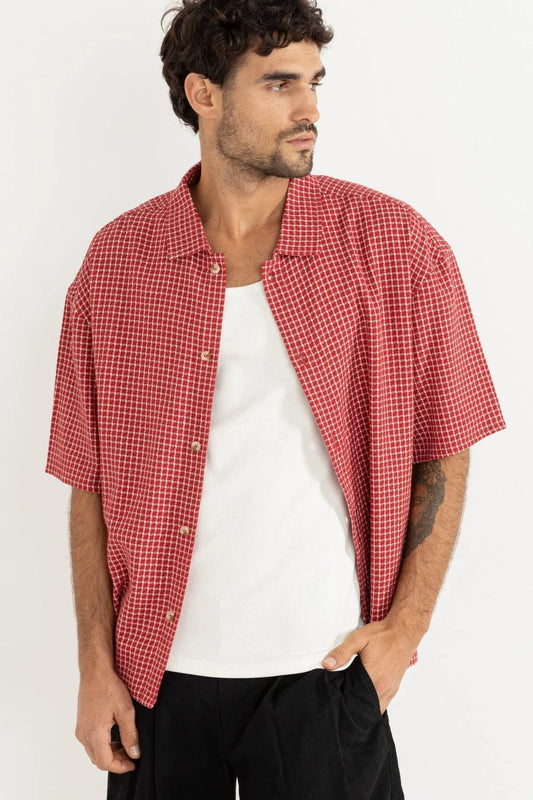 Rowen Check Short Sleeve Shirt - Red