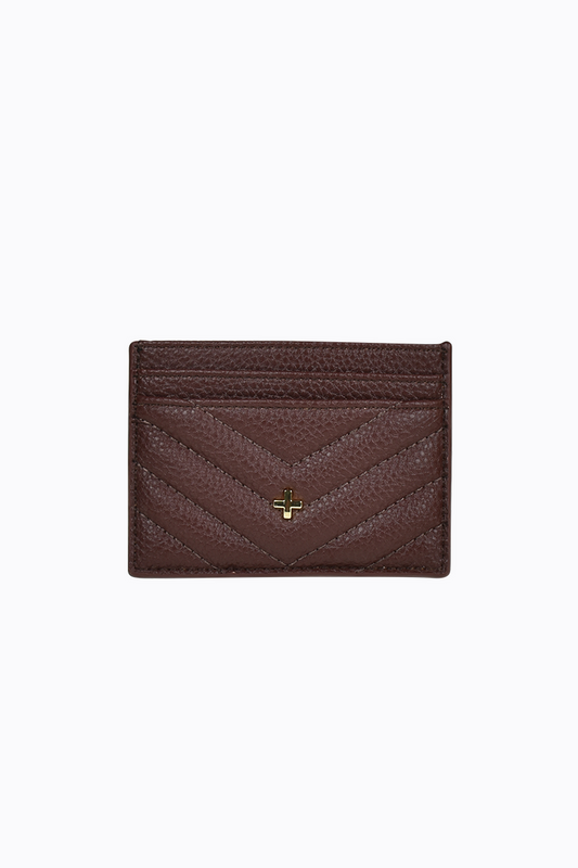 Izzy Cardholder - Choc Pebble / Gold