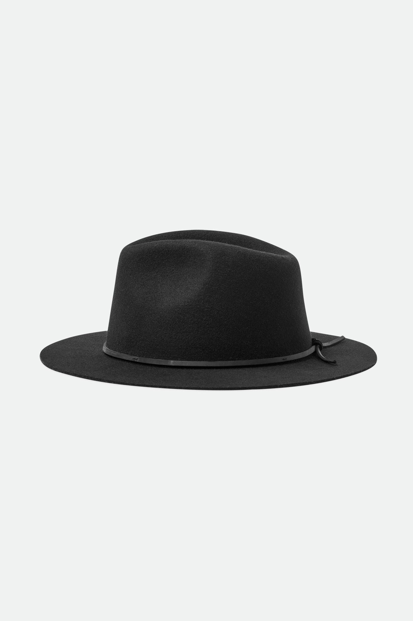 Brixton Wesley Packable Fedora - Black/Black (view 3)