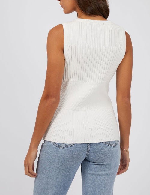 Silent Theory Luca knit top white, back view