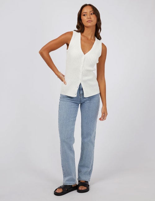 Silent Theory Luca knit top white, detail