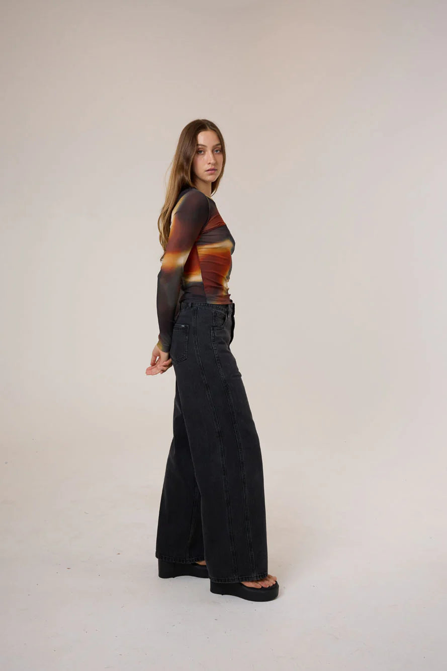 Metamorphic Daze Mesh Top - Black