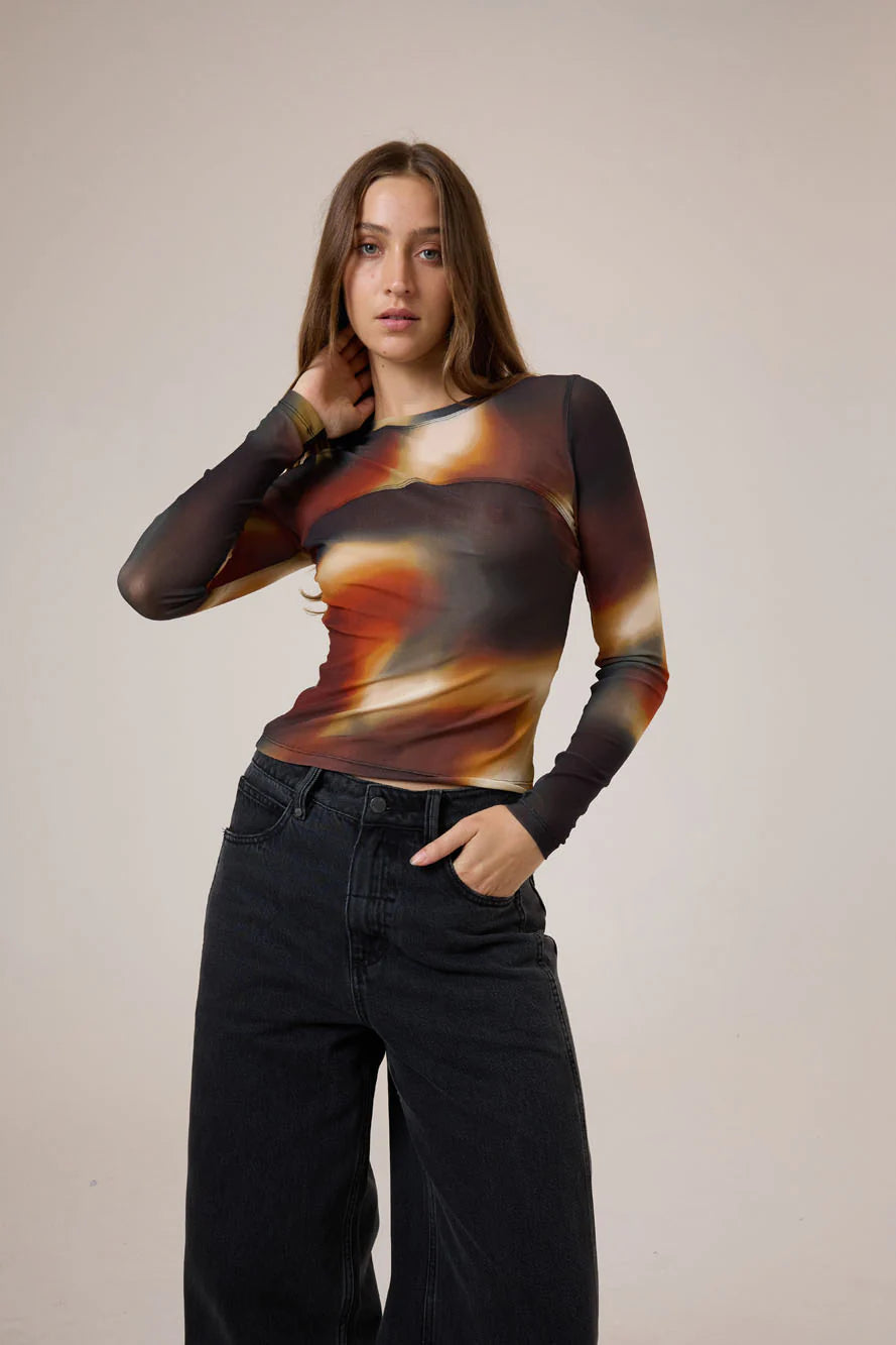 Metamorphic Daze Mesh Top - Black