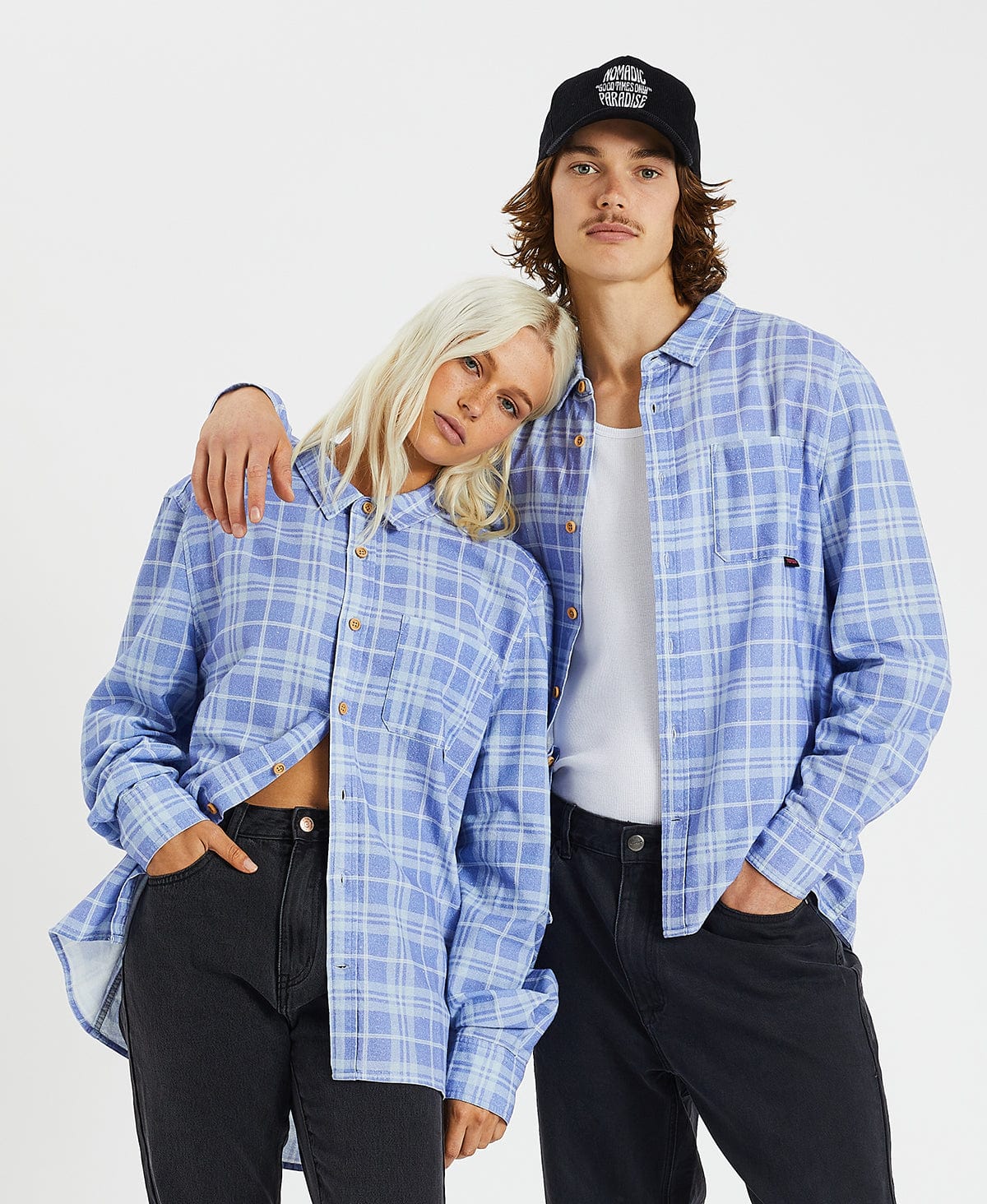 Nomadic Paradise Cannes Casual Long Sleeve Shirt in Lolite Check