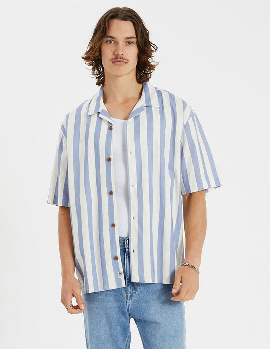 Realm Relaxed Resort Shirt - Linen Stripe