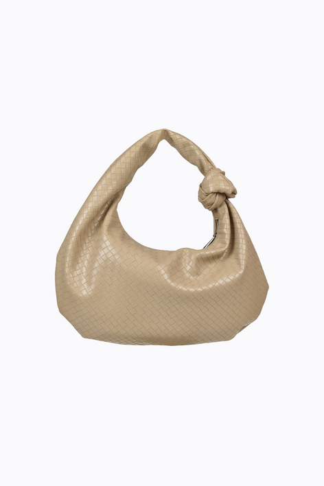 Evity Weave Shoulder Bag - Nude Weave / Silver