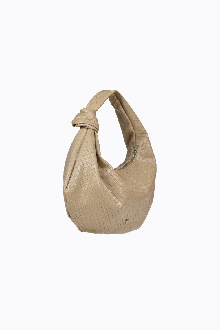 Evity Weave Shoulder Bag - Nude Weave / Silver