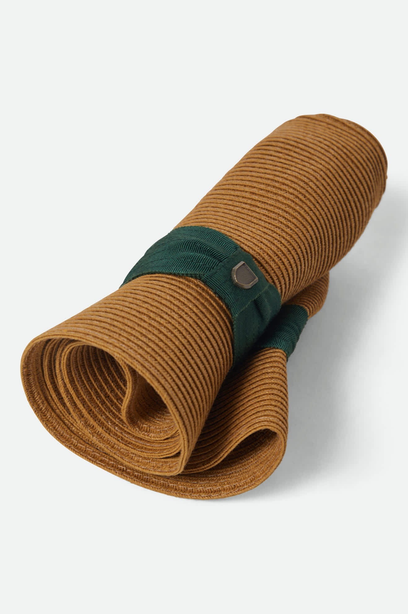 Brixton Roma Straw Packable Fedora - Dark Tan/Primal Green (view 8)