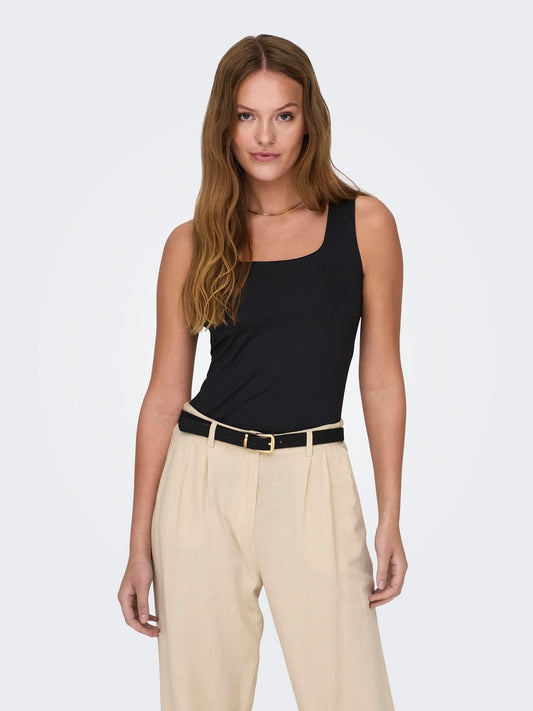 Lea Sleeveless 2 Ways Top - Black