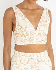 Lulu Floral Top - White - Catani Clothing
