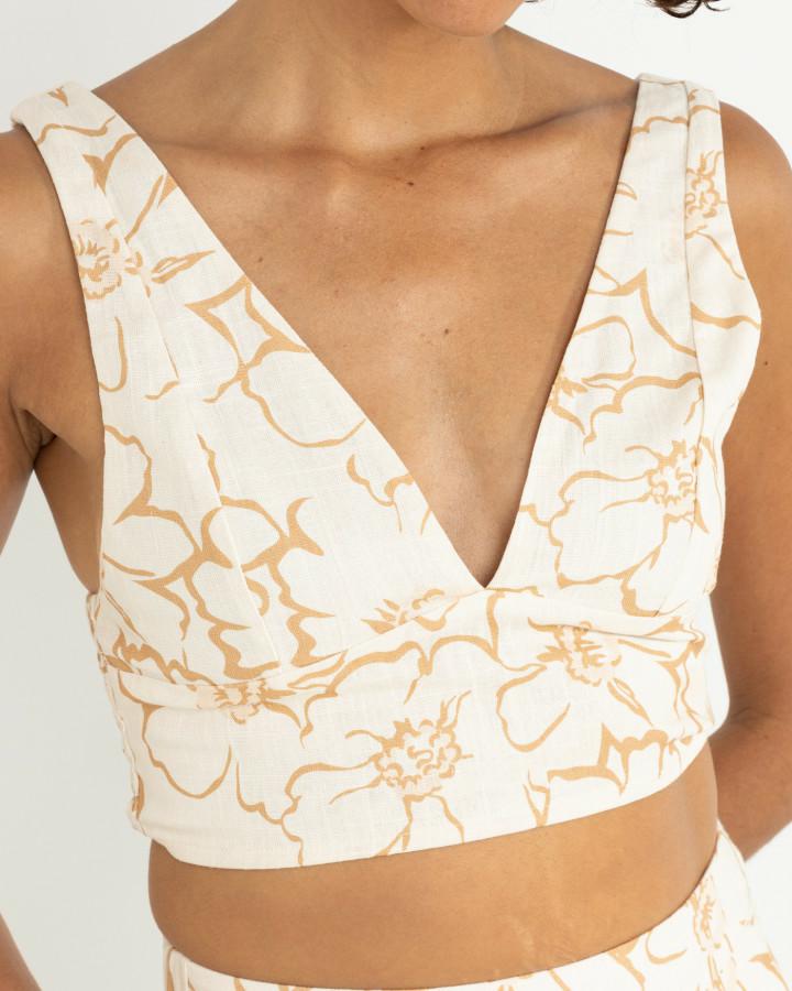 Lulu Floral Top - White