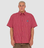 Worldwide Curved Hem Short Sleeve Shirt - Rhubarb - Catani Clothing