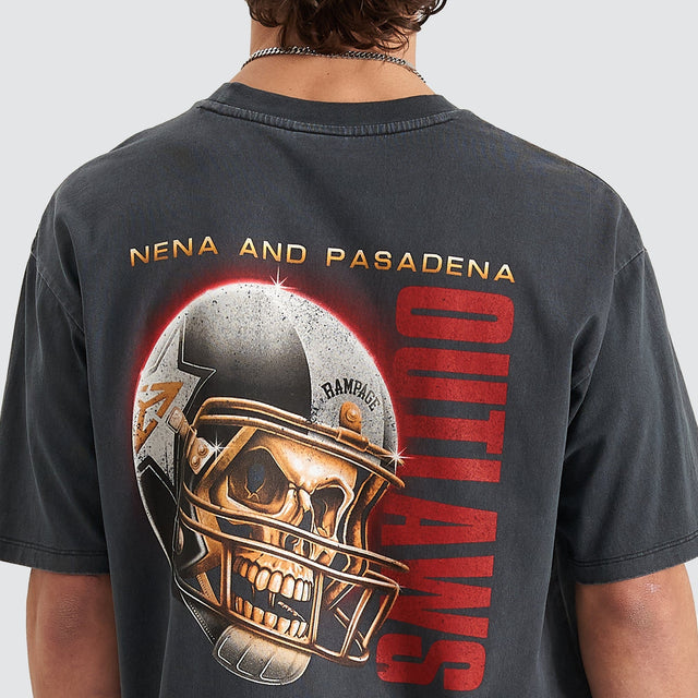 Outlawsheavy Box Fit Scoop Tee - Pigment Anthracite Black