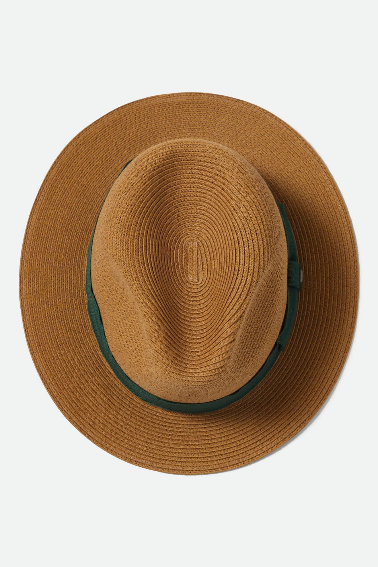 Brixton Roma Straw Packable Fedora - Dark Tan/Primal Green (view 6)
