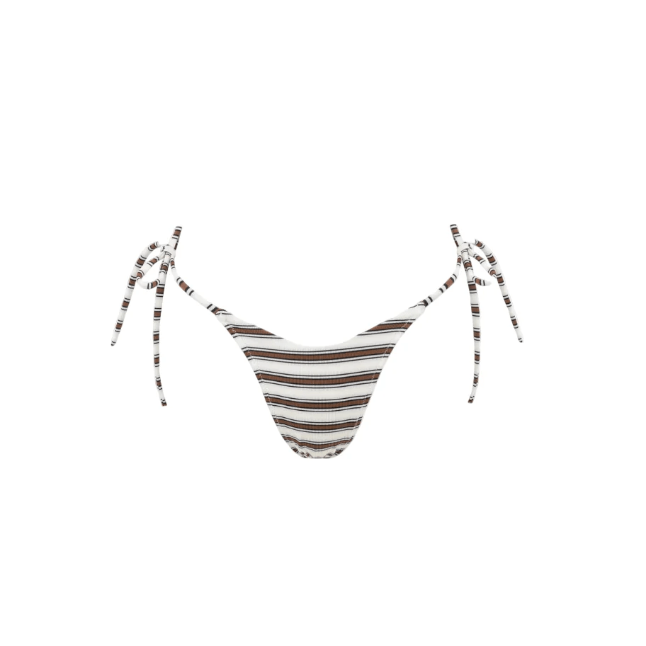 Tami Stripe Tie Side Hi Cut Pant - Chocolate - Catani Clothing