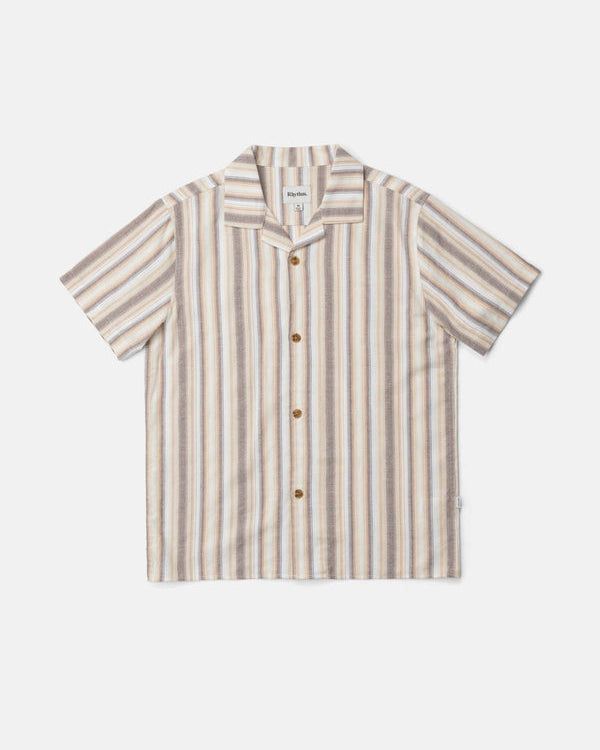 Vacation Stripe Short Sleeve Shirt - Tobacco