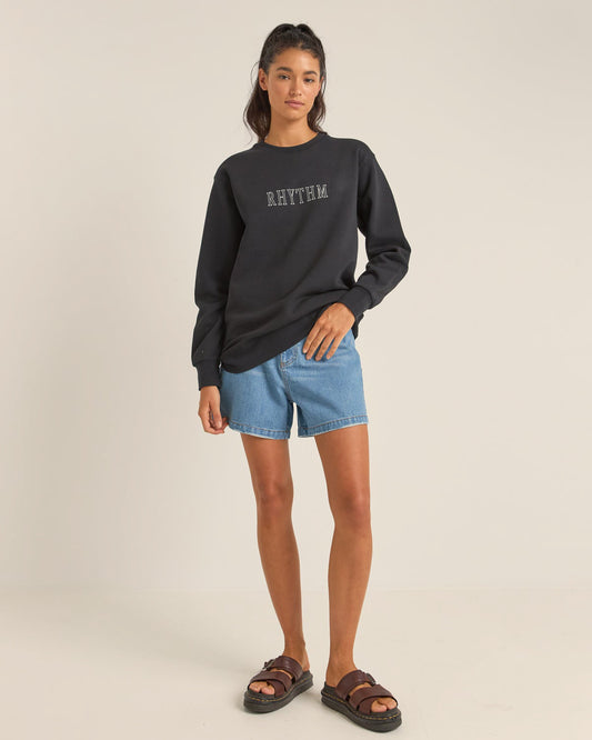 Flagship Boyfriend Fleece Crew - Black
