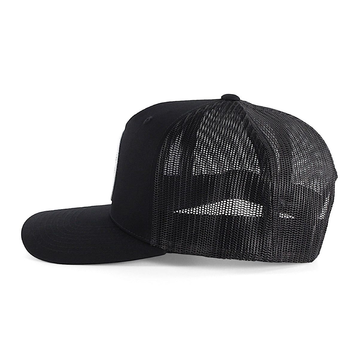 Ringers Western Signature Bull Trucker Cap - Black with Black & White Patch (view 3)