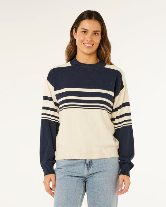 Surf Side Stripe Crew - Navy