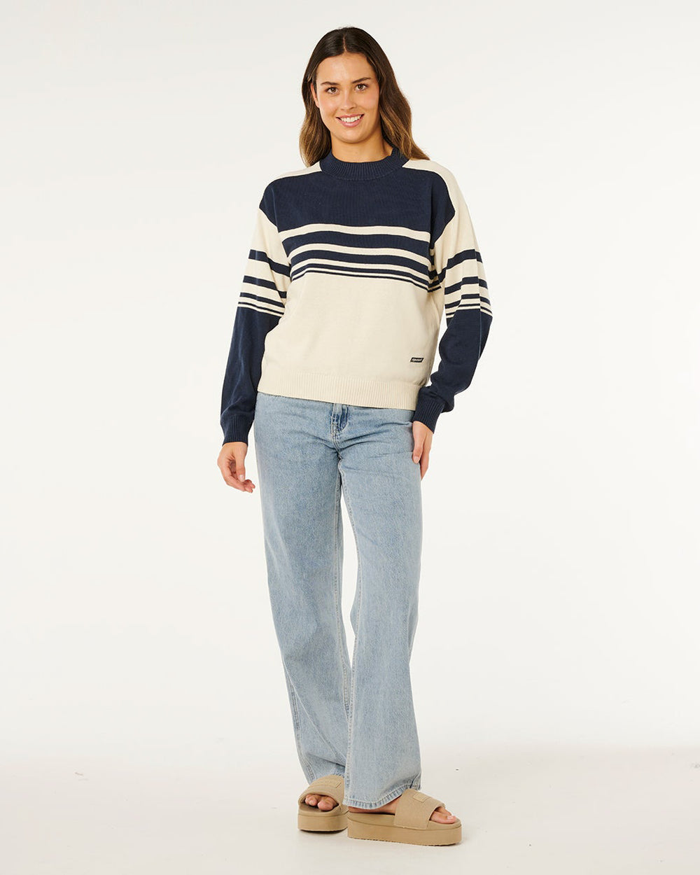 Rip Curl Surf Side Stripe Crew - Navy (view 3)