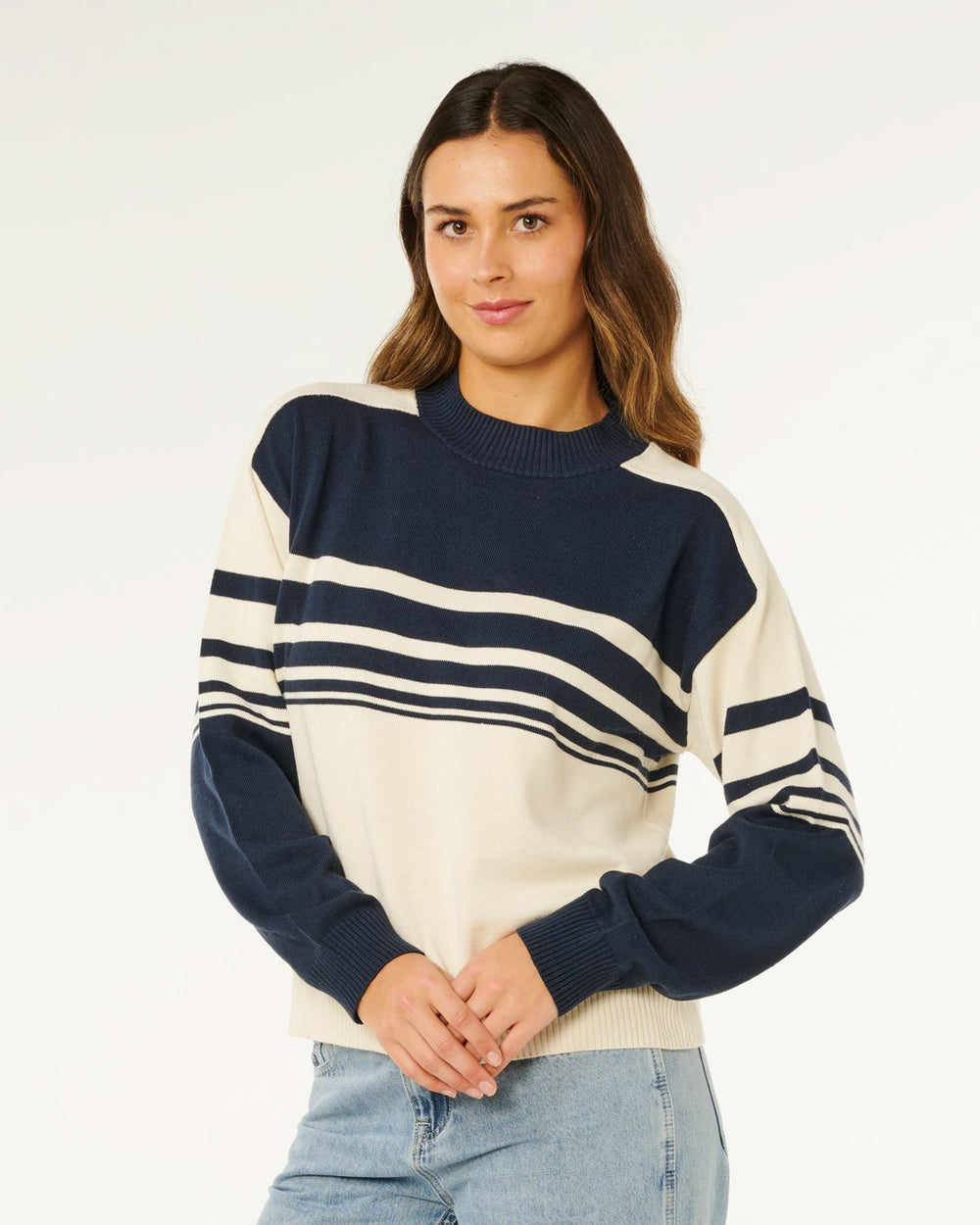 Rip Curl Surf Side Stripe Crew - Navy (view 4)