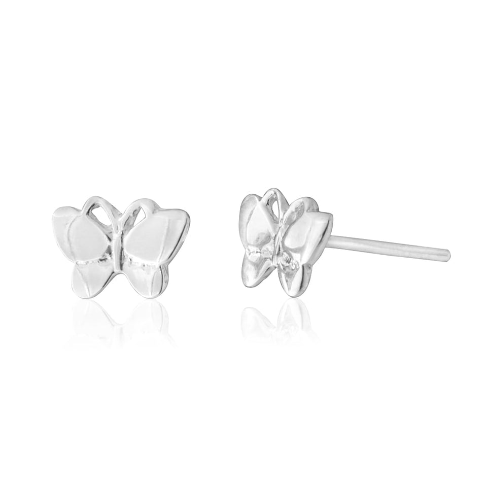 Zafino Butterfly Stud Silver earrings, close-up