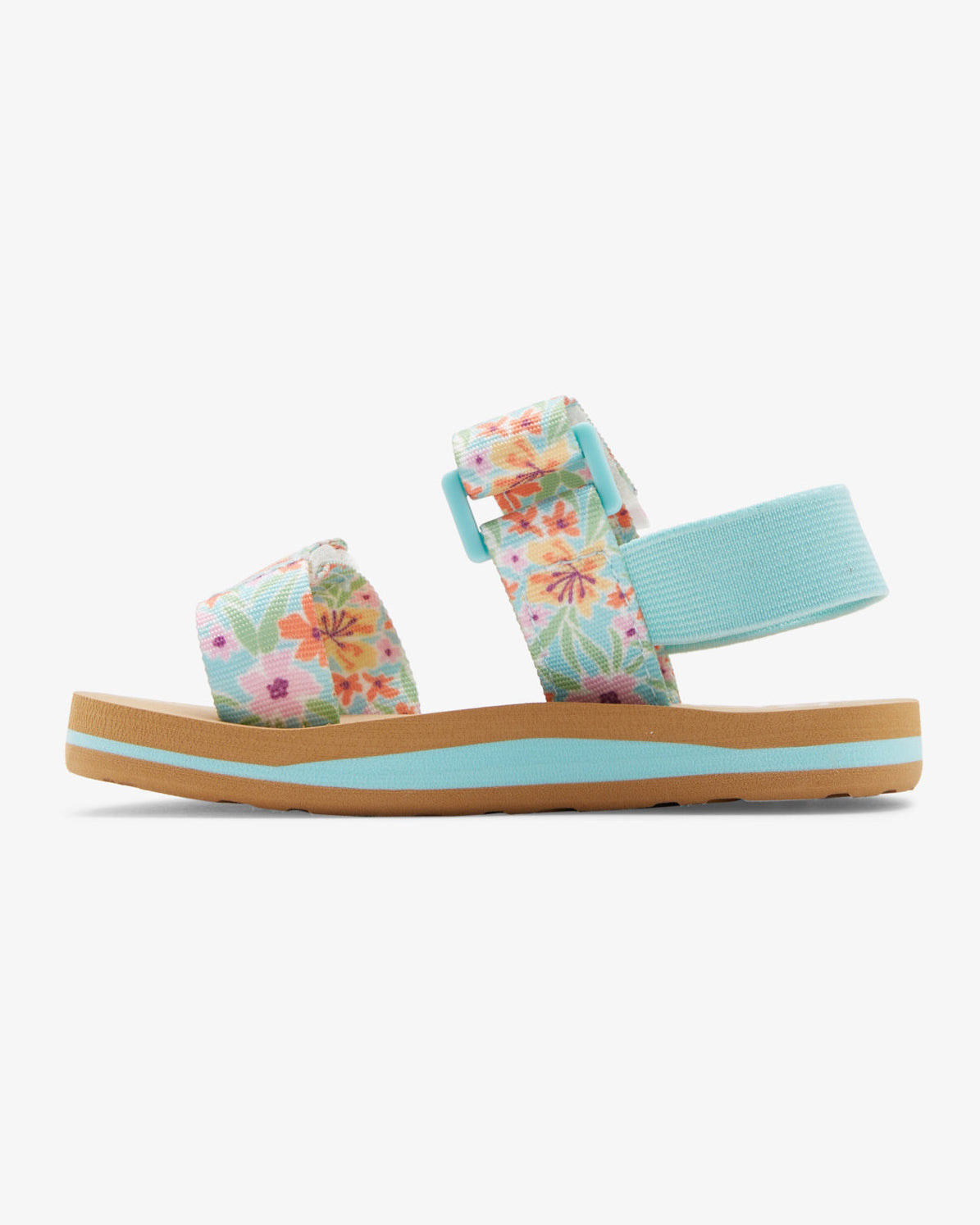 Roxy Tots Roxy Cage Sandal in white, turquoise and purple - top