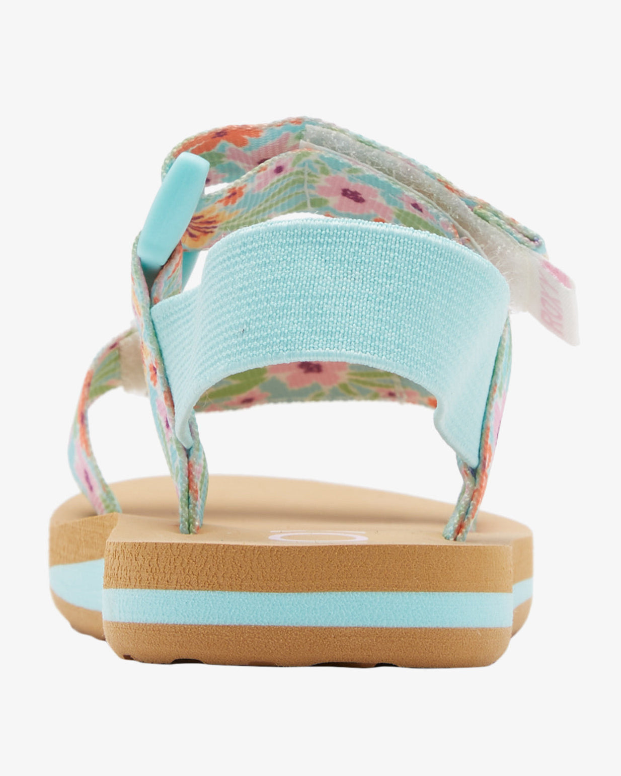 Roxy Tots Roxy Cage Sandal in white, turquoise and purple - back