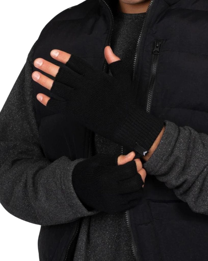 Rusty Rude Gloves Black, logo cuff detail